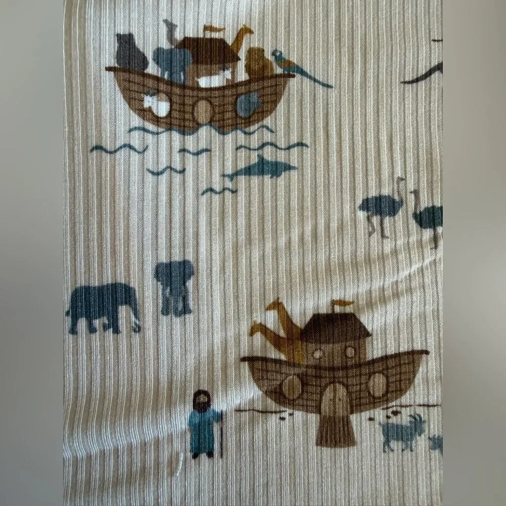 Brave Little Ones Noah's Ark Small Ribbed Two-Piece Set Tan 3T NWT